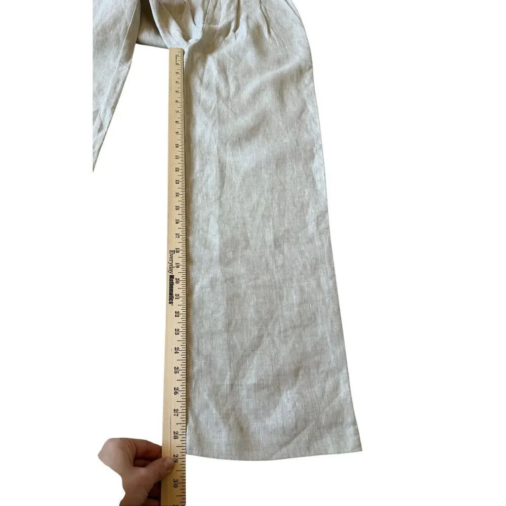 NEW Reformation Vesta Pants Oatmeal Cream Linen 2 Petite 29”